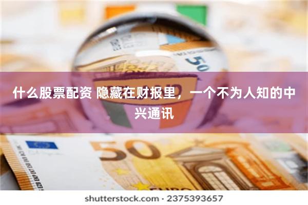 什么股票配资 隐藏在财报里，一个不为人知的中兴通讯