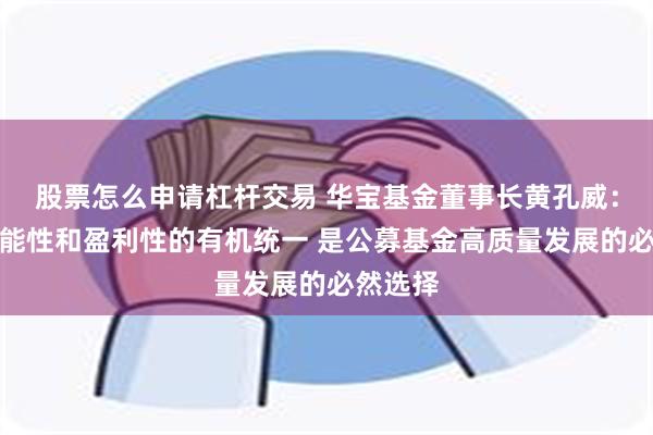 股票怎么申请杠杆交易 华宝基金董事长黄孔威：实现功能性和盈利性的有机统一 是公募基金高质量发展的必然选择