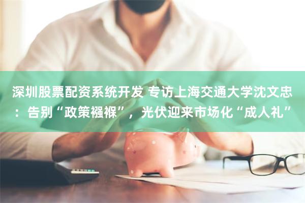 深圳股票配资系统开发 专访上海交通大学沈文忠：告别“政策襁褓”，光伏迎来市场化“成人礼”